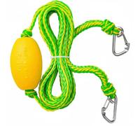 Qianly Cima Galleggiante con Moschettoni Anti Corrosione Corda di Ormeggio con Moschettone Compatto Attrezzatura Nautica per Motoscafo D'acqua, Verde, Verde Fluorescente, 4,6 M