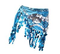 Qianly Cintura per Danza del Ventre con Cintura per Danza del Ventre per Donne e Ragazze, Blu