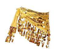 Qianly Cintura per Danza del Ventre con Cintura per Danza del Ventre per Donne e Ragazze, Oro