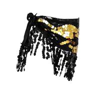 Qianly Cintura per Danza del Ventre con Cintura per Danza del Ventre per Donne e Ragazze, Oro Nero