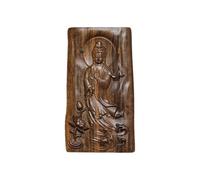 Qianly Ciondolo Bodhisattva Guan Yin Dea della Misericordia Ciondolo Collana Portafortuna Intagliata in Legno