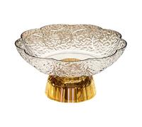 Qianly Ciotola per Frutta Portafrutta Moderno Contenitore Decorativo Alzata per Buffet Organizzatore Da Tavolo in PET Durevole Adatta per Decorare La Casa E, Bianco E Oro