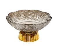 Qianly Ciotola per Frutta Portafrutta Moderno Contenitore Decorativo Alzata per Buffet Organizzatore Da Tavolo in PET Durevole Adatta per Decorare La Casa E, Grigio E Oro
