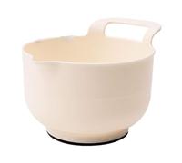 Qianly Ciotola per Insalata con Beccuccio e Manico per Versamenti Facili, Beige, 1 litro