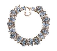 Qianly Collana con, Girocollo retrò, Accessorio di Moda per Abiti, Glitter, Regalo di Compleanno, Collana Bavaglino, bigiotteria, Azzurro