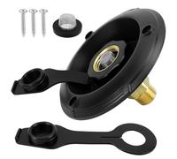 Qianly Connettore in Ottone per Ingresso Acqua RV per Uso Marino con Prevenzione del Riflusso, Nero