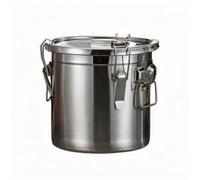 Qianly Contenitore con Guarnizione in Silicone | A Prova di Perdite, Secchio in Acciaio Inox con Coperchio, Resistente, Fusto, per ripostiglio, Ristorante, 12L