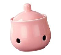 Qianly Contenitore per Aglio Barattolo per Alimenti per Aglio Salva Vaso in Ceramica Durevole con Coperchio Adatto per Piano di Lavoro E Cuc, Rosa