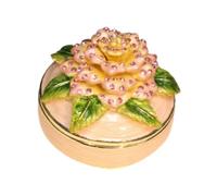 Qianly Contenitore per Gioielli con Chiusura, Organizer Rotondo per Collezione Femminile, Rosa