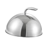 Qianly Coperchio per Alimenti Cupola per Servizio Cloche per Antipasti Campana per Torte Salate Copripiatto Moderno con Maniglia Adatto per Sala Da Pranzo E, Argento