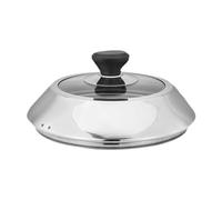 Qianly Coperchio per Cottura a Vapore Campana per Piastra Coperchio per Hamburger Cupola per Griglia in Acciaio Inox Alimentare con Presa Ergonomica Adatto, 28 Cm