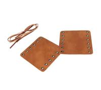 Qianly Coppia di Coprimanubrio in Pelle con Lacci Resistente all' Coprimanubrio in Pelle Stile retrò Decorativo per Progetti Cafe-Style, Giallo Scuro