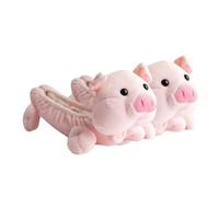 Qianly Coprilama Peluche a Forma di Animale Morbido Protezione Ice Skate Guard Pattini da Ghiaccio in Peluche Apertura Elastica Coprilama Morbidi per Pattini, Maiale