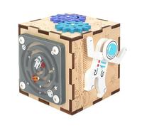 Qianly Cubo Attività per Bambini, Giocattolo Educativo per L'apprendimento E Lo Sviluppo Precoce, per Bambini Da 1 Anno in Su, Astronauta, Taglia unica bambino