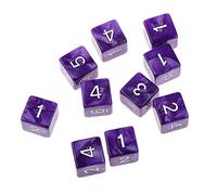Qianly Dadi a Sei Facce D6 da 16 Mm con Numeri agli Angoli Quadrati, Viola