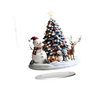 Qianly Decorazione Natalizia Acrilica Ornamento 2D Tavolo Statuetta Resistente Temperatura Umidità Adatta per Scrivania Regalo Decorazione Inter, Stile D