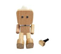 Qianly Decorazione per Cruscotto Pupazzo di Legno Divertente Statuetta per Veicoli Ornamento per Interni Bambola Creativa per Un'atmosfera Calda Adatta Come, Marrone Chiaro