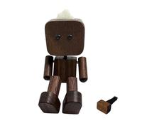 Qianly Decorazione per Cruscotto Pupazzo di Legno Divertente Statuetta per Veicoli Ornamento per Interni Bambola Creativa per Un'atmosfera Calda Adatta Come, Marrone Scuro