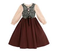 Qianly Dirndl Bavarese | Scenico, Vestito Tradizionale Tedesco, Vintage, Abbigliamento, per Feste a Tema, Recite Scolastiche, Bambina, Bambini