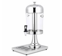 Qianly Dispenser Bevande 8 L Trasparente Dispenser Cilindrico Pannelli Scanalati Accessorio Cucina per Ristorazione, Silver, Single 8L
