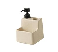 Qianly Dispenser di Sapone con Porta Spugna, 2 in 1, Moderno, Portatile, Ricaricabile, Realizzato in [Materiale], per Arredamento Alberghiero, Beige
