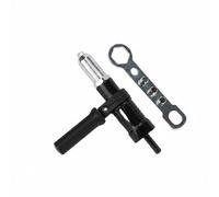 Qianly Dispositivo di Rivettatura in Alluminio Adattatore Rivettatrice Trasformatore per Trapano a Batteria Accessorio con Attacco Esagonale Compatibile con , Nero , Alluminio Gun
