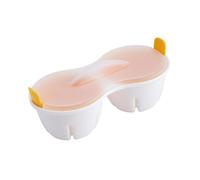 Qianly Egg Boiler Microonde Accessorio Cucina Cuociuova Gadget Colazione Steamer con Coperchio Struttura Tre Strati in PP Adatto a Cucina Domestica Regali Am, Giallo