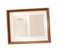 Qianly Espositore per Cornice per Foto, Medaglia E Scatola per Ombre, Colore Teak