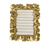 Qianly Espositore Rettangolare per Gioielli con Cornice in Resina Aspetto Anelli con Barre Imbottite in Velluto Elegante per Vetrine Negozio, Bianco