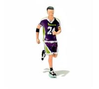 Qianly Figurine Dipinte a Mano 1:64 Dettagliato Mini Statue Personaggi Sportive Micro Paesaggio Miniatura Resina Dipinta a Mano per Collezionisti, Giocatore Di Calcio Maschile Numero 24