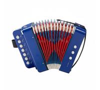 Qianly Fisarmonica Giocattolo a 7 Tasti Compatto e Portatile Mini Fisarmonica per Bambini Idea Regalo Strumento a Tastiera Giocattolo, Blu