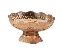 Qianly Fruttiera con Piedistallo per Spuntini, Centrotavola Moderno, Vassoio Portafrutta con Scolapiatti per Sala Da Pranzo, Cucina E Soggiorno, Colore Del Caffè