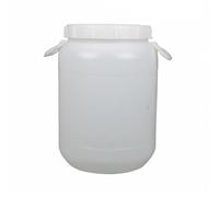 Qianly Fusto Multiuso in HDPE Alimentare | Extra Spesso, Barile con Doppio Coperchio, Capiente, Contenitore per Alimenti Sigillato, Officina, 50 Valvola GrandeAperta