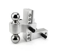 Qianly Ganc di Traino Regolabile Cromato Robusto, Lucido, Connettore per Rimorch con Perni, roulotte, campeggiatori, Installatori, Argento