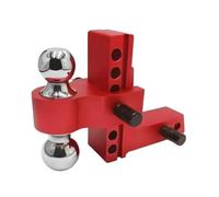 Qianly Ganc di Traino Regolabile Cromato Robusto, Lucido, Connettore per Rimorch con Perni, roulotte, campeggiatori, Installatori, Rosso