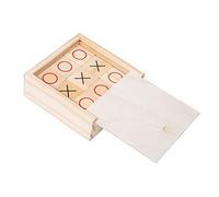 Qianly Gioco del Tris in Legno, Classico Gioco Interattivo per Genitori E Figli, Gioco da Tavolo del Tris, Scacchiera XOXO per Bambini, da Viaggio, 11,1 cm x 11,1 cm x 4 cm