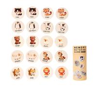 Qianly Gioco di Memoria per Bambini, Gioco di Abbinamento con Carte di Legno, Giocattolo Educativo per Bambini, Modello Animale