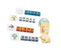 Qianly Gioco di Ortografia con Blocchi di Legno, Giocattolo Educativo Prescolare, Gioco di Abbinamento delle Lettere, Blocchi Dell'alfabeto per Bambini, con Campanello