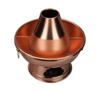 Qianly Hot Pot di Rame Resistente Al Calore Pentola con Condotto di Sfiato Facile da Pulire Fire Pot per Famiglie, Ristorante, 鸳鸯锅, 28cm（2人以下使用）
