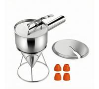 Qianly Imbuto Dosatore con Supporto Automatico a Molla Dosatore con Ugelli in Silicone Facile da Pulire Imbuto Supporto per Amanti Dei Dolci, Pasticceria, 1200ml Con Coperchio, Moderno Semplice