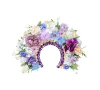 Qianly Kit di fiore artificiale fai -da -te Fippiaggio del copricapo floreale Set per il festival di anniversario per la festa di fidanzamento regalo, Viola