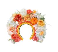 Qianly Kit di fiore artificiale fai -da -te Fippiaggio del copricapo floreale Set per il festival di anniversario per la festa di fidanzamento regalo, Giallo