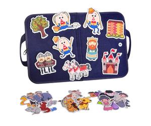 Qianly Lavagna in Feltro per Raccontare Storie, Set Da Gioco per Bambini E Bambine Da Anni, Regalo Sensoriale per, Pieghevole E Portatile, figure brevi, Taglia unica