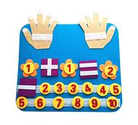 Qianly Lavagna Interattiva in Feltro per Imparare I Numeri, Gioco Educativo di Matematica per Bambini: Addizione E Sottrazione, Adatta allo Svilup, Aggiunta Blu