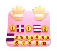 Qianly Lavagna Interattiva in Feltro per Imparare I Numeri, Gioco Educativo di Matematica per Bambini: Addizione E Sottrazione, Adatta allo Svilup, Aggiunta Rosa