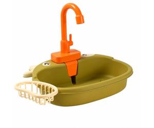 Qianly Lavello Giocattolo con Rubinetto, Color to 4 | Design a Forma di Mucca, Set da Cucina con Lavello, metodo educativo, Giocattoli, per Casa, Bambine
