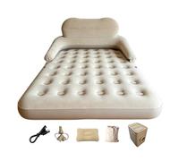 Qianly Letto Gonfiabile con Cuscini Floccato | Materasso Gonfiabile Matrimoniale, Confortevole, per Campeggio, Casa, Ospiti, Campeggiatori