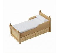 Qianly Letto Miniatura Casa Bambole Forme Semplici Mini Arredamento Struttura a Doghe