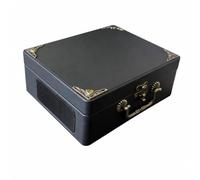 Qianly Lettore Disco a Valigetta Vintage Lettore CD Portatile Compatto Dispositivo per Collezionisti, Appassionati di Musica, Soggiorno, Scrivania, Nero