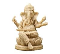 Qianly Lord Statua Ornamentale in Resina Artigianato Buddista Statuina Vintage Portatile Scultura Adatta per Meditazione Decorazione Casa Tavolo, Cachi 8.5x7x10.5cm